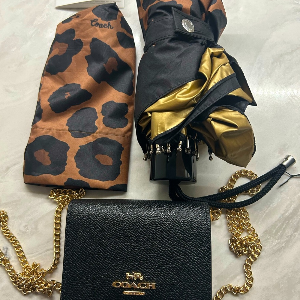 Buy one get one FREE!!! Mini Coach Black Leather Crossbody wallet!!!
